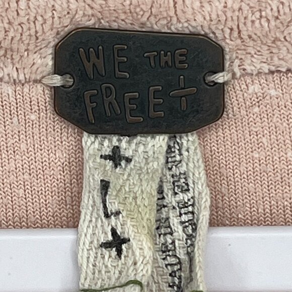 Free People Crushed Velvet Pink Milan Layering Top Sweatshirt Women Large Boho - Picture 8 of 8